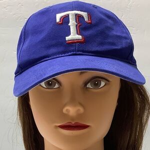 47 Brand Texas Ranger Kids Blue/White Baseball Cap Hook & Loop